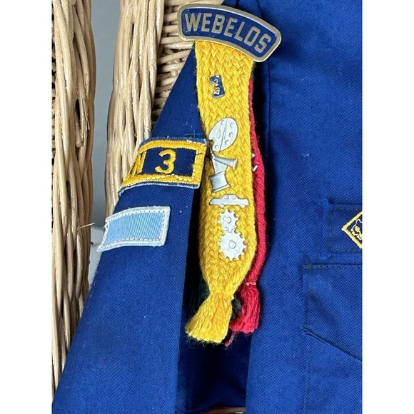 Vintage Cub Scout Boy Scout Uniform Shirt w Multiple Patches Medals Pins - Picture 2 of 16
